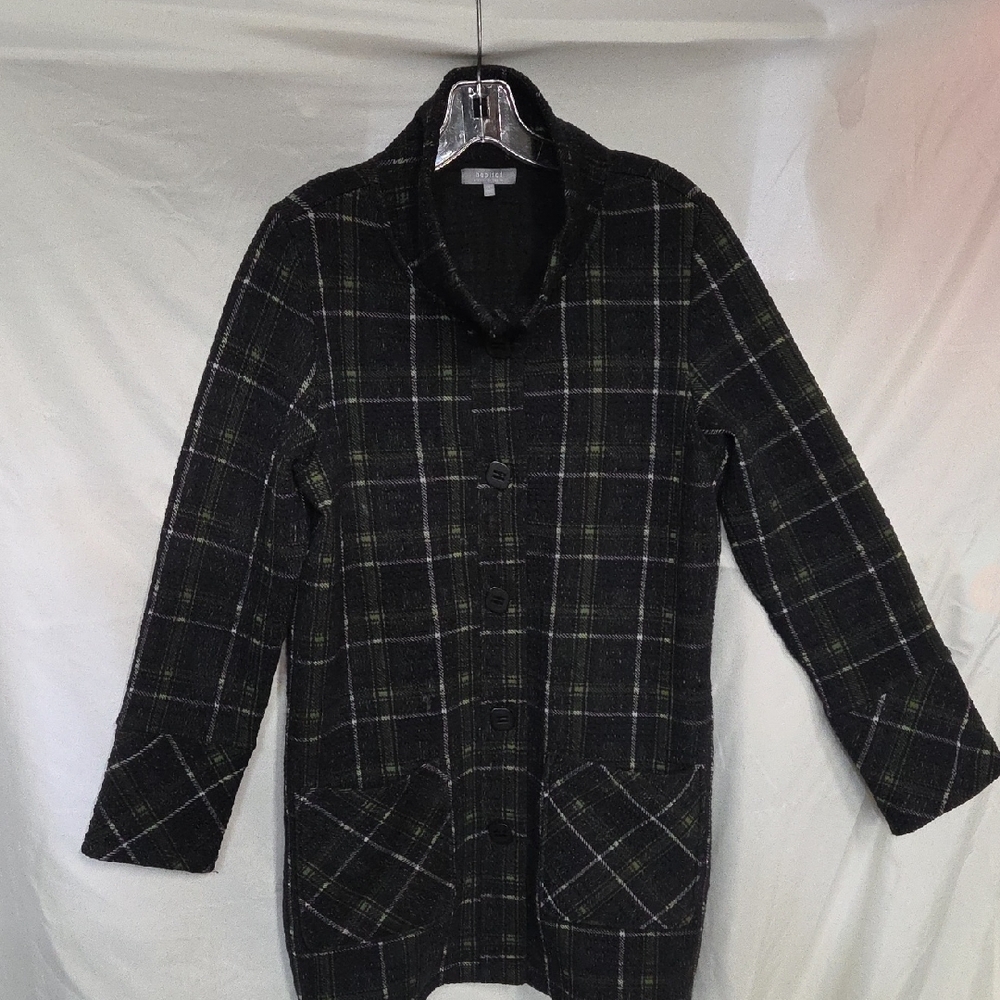 Habitat Black/green Plaid Women's Blazer Sz SMALL